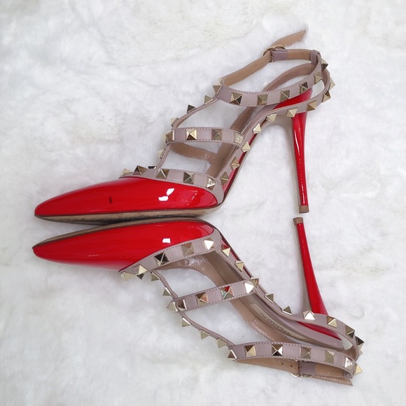 ❤️SOLD❤️Valentino rockstud Slingback pumps red 38 - Picture 3 of 9